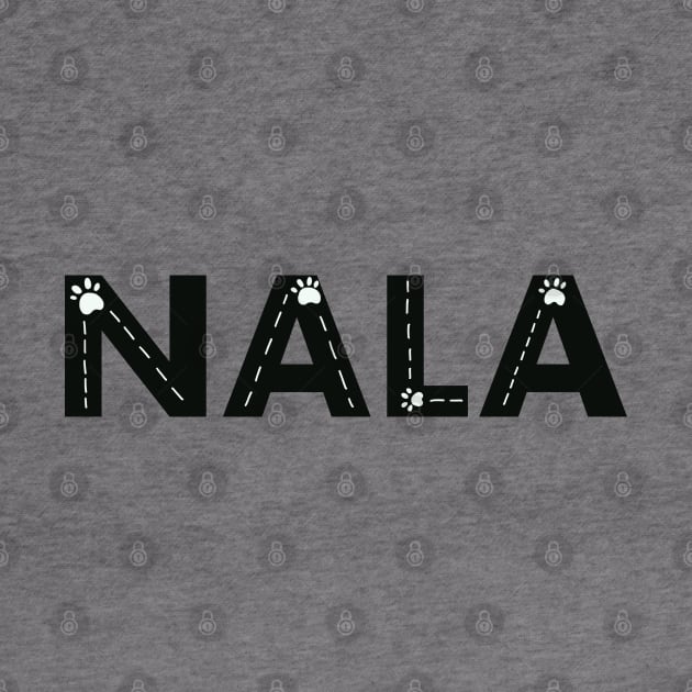 Nala cat name made of hand drawn paw prints by GULSENGUNEL